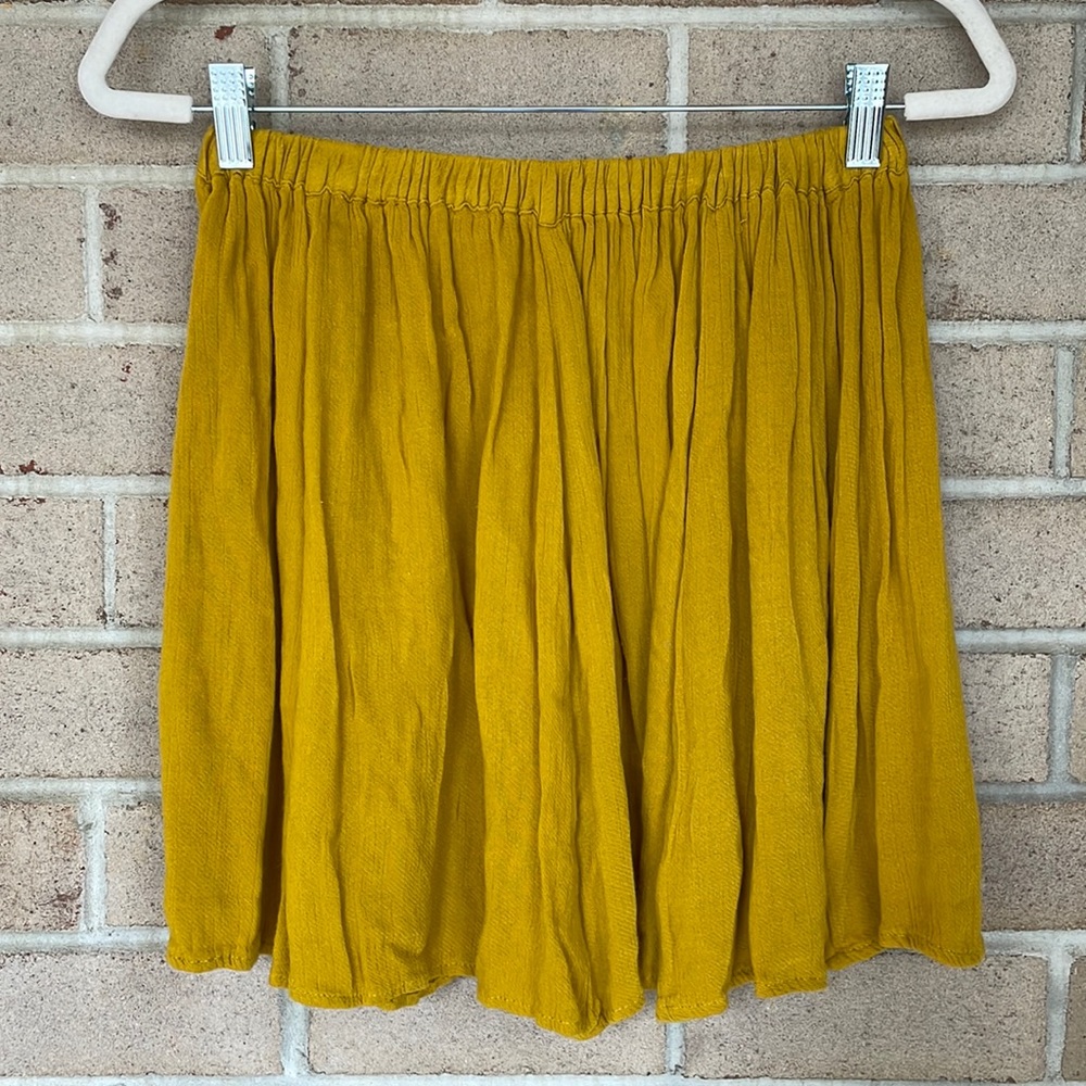 UO Mustard Yellow Swing Mini Skirt